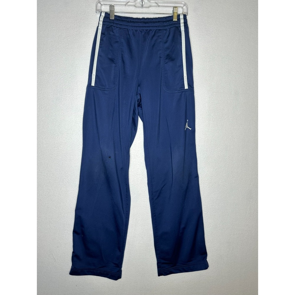 JORDAN Blue Sweatpants Mens XS Track Pants Jumpman Logo White Stripe
